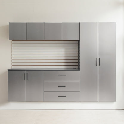 Klair Living Astro Series Garage Cabinet Set B, Soft-Closing Drawers, Metallic Gray