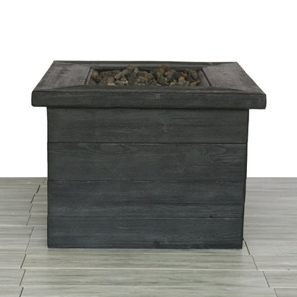 LSI Patio Furniture 32-Inch Fiber-Reinforced Concrete Fire Pit Table — Charcoal