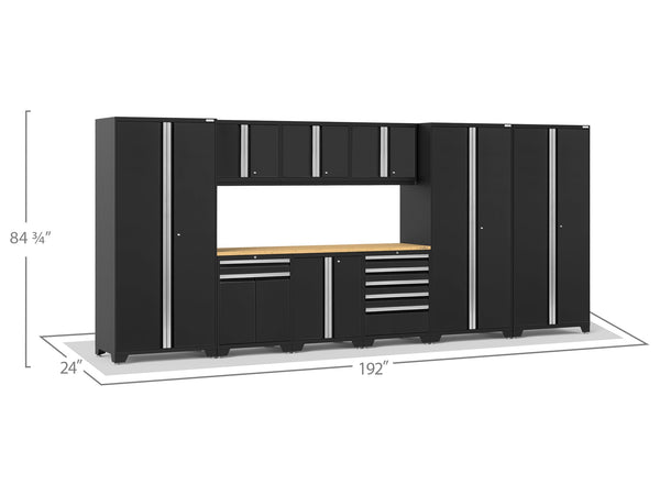 Pro Series 10PC Garage Cabinetry Set · 18-Gauge Steel · Fully-Welded · 192" W X 24" D X 84.75" H